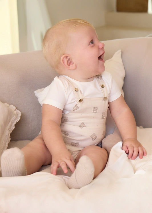 Teddy Bear Dungaree with T-shirt Set