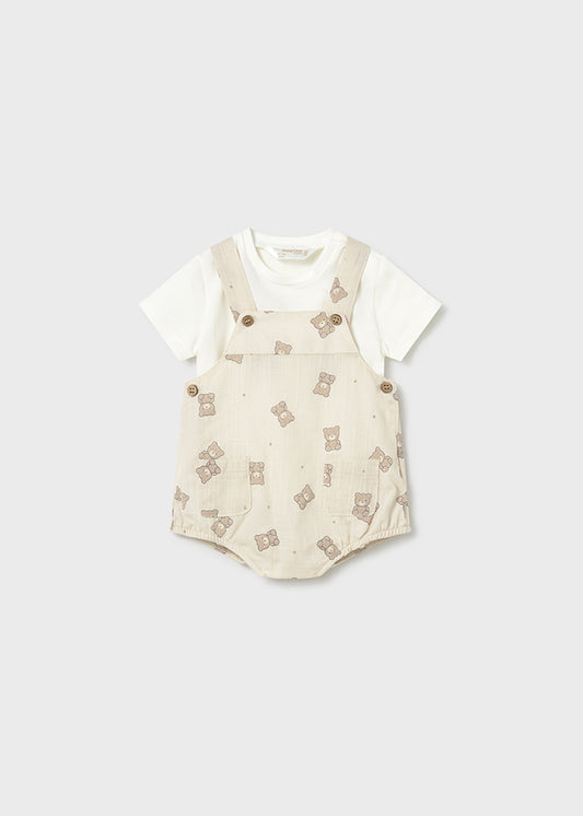 Teddy Bear Dungaree with T-shirt Set