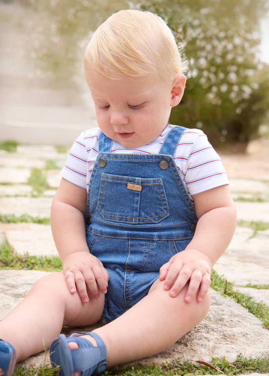 Overalls and Striped Shirt Set