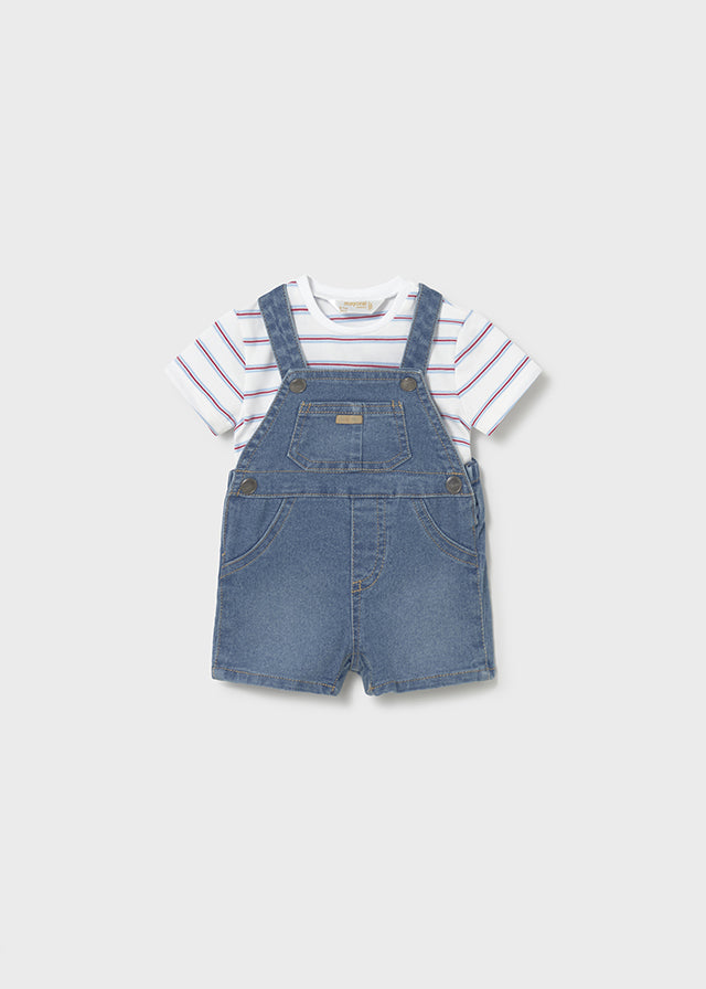 Overalls and Striped Shirt Set