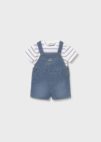Overalls and Striped Shirt Set
