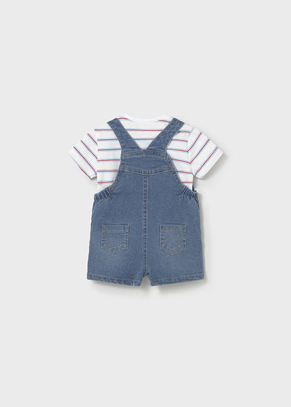 Overalls and Striped Shirt Set