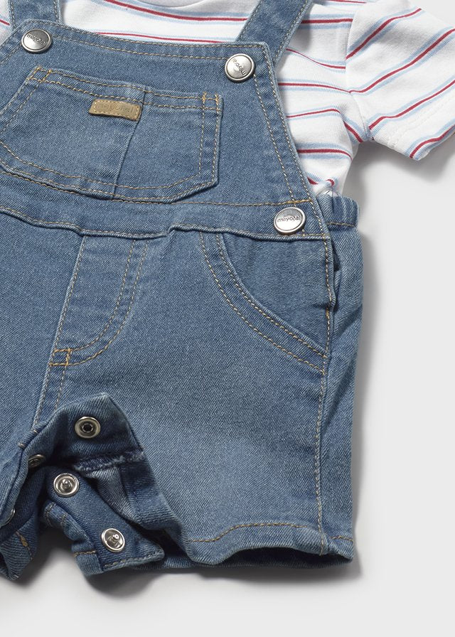 Overalls and Striped Shirt Set