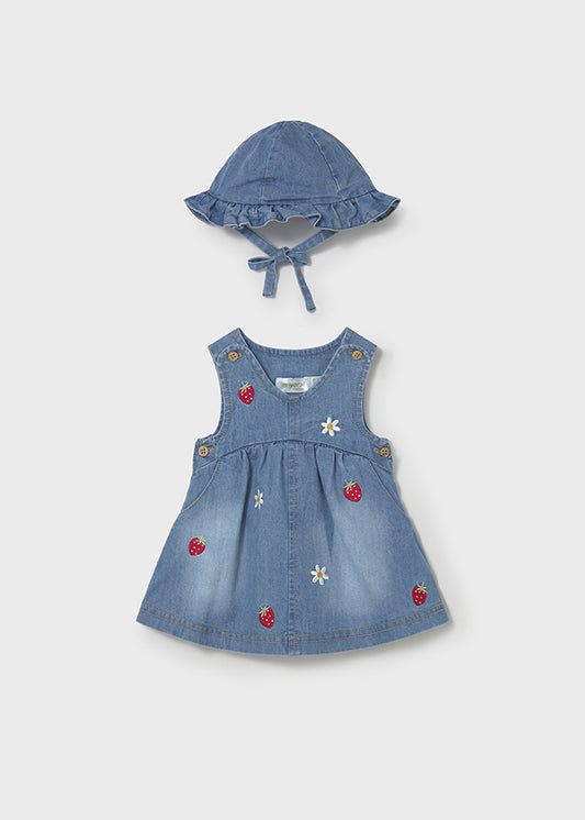 Strawberry Daisy Denim Dress Set