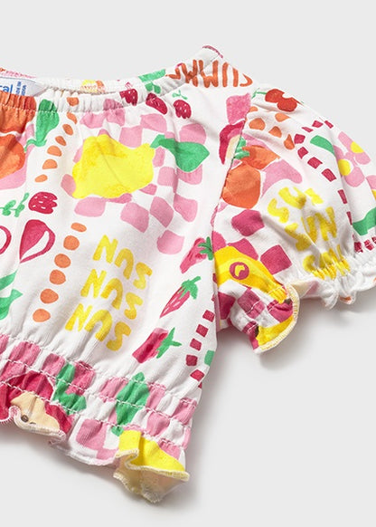 Summer Fruit Skirt Set with Headband