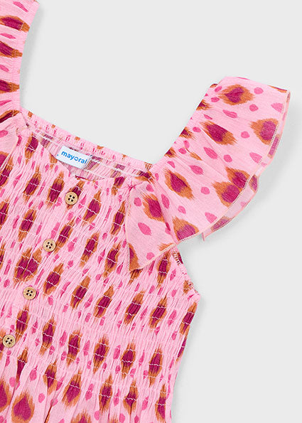 Candy Pink Smocked Bambula Top