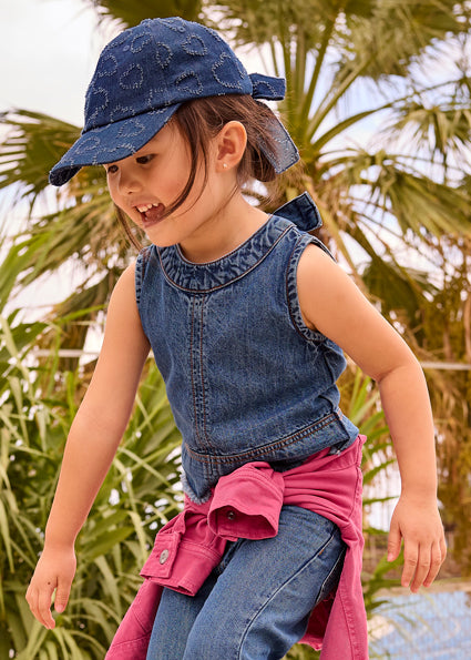 Indigo Bow Denim Top