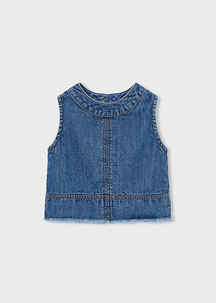 Indigo Bow Denim Top