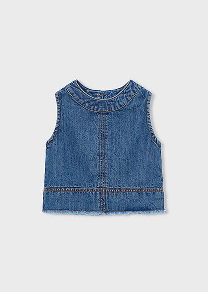 Indigo Bow Denim Top