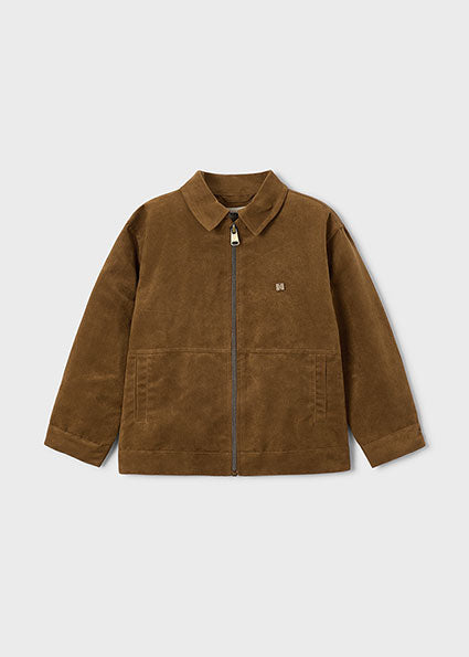Caramel Faux Suede Zip Jacket