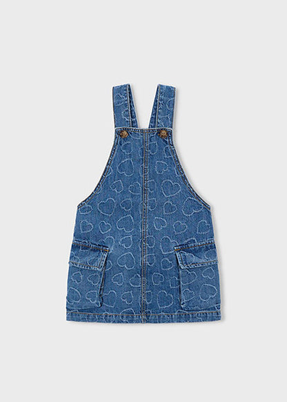 Heart Stitch Denim Overall Dress