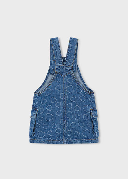 Heart Stitch Denim Overall Dress