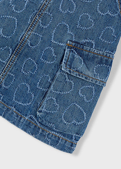 Heart Stitch Denim Overall Dress