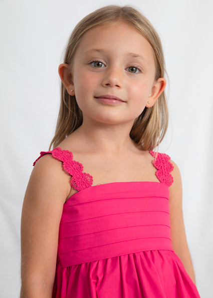 Fuchsia Lace Bow Dress