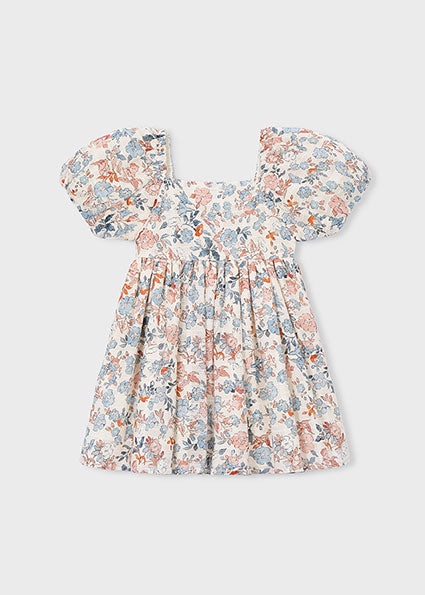 Vintage Garden Puff Sleeve Dress