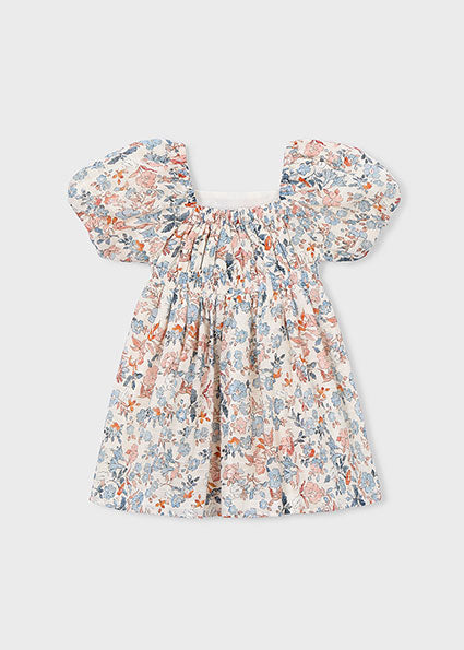 Vintage Garden Puff Sleeve Dress