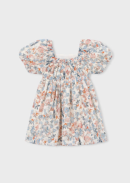 Vintage Garden Puff Sleeve Dress