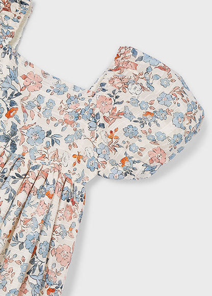 Vintage Garden Puff Sleeve Dress