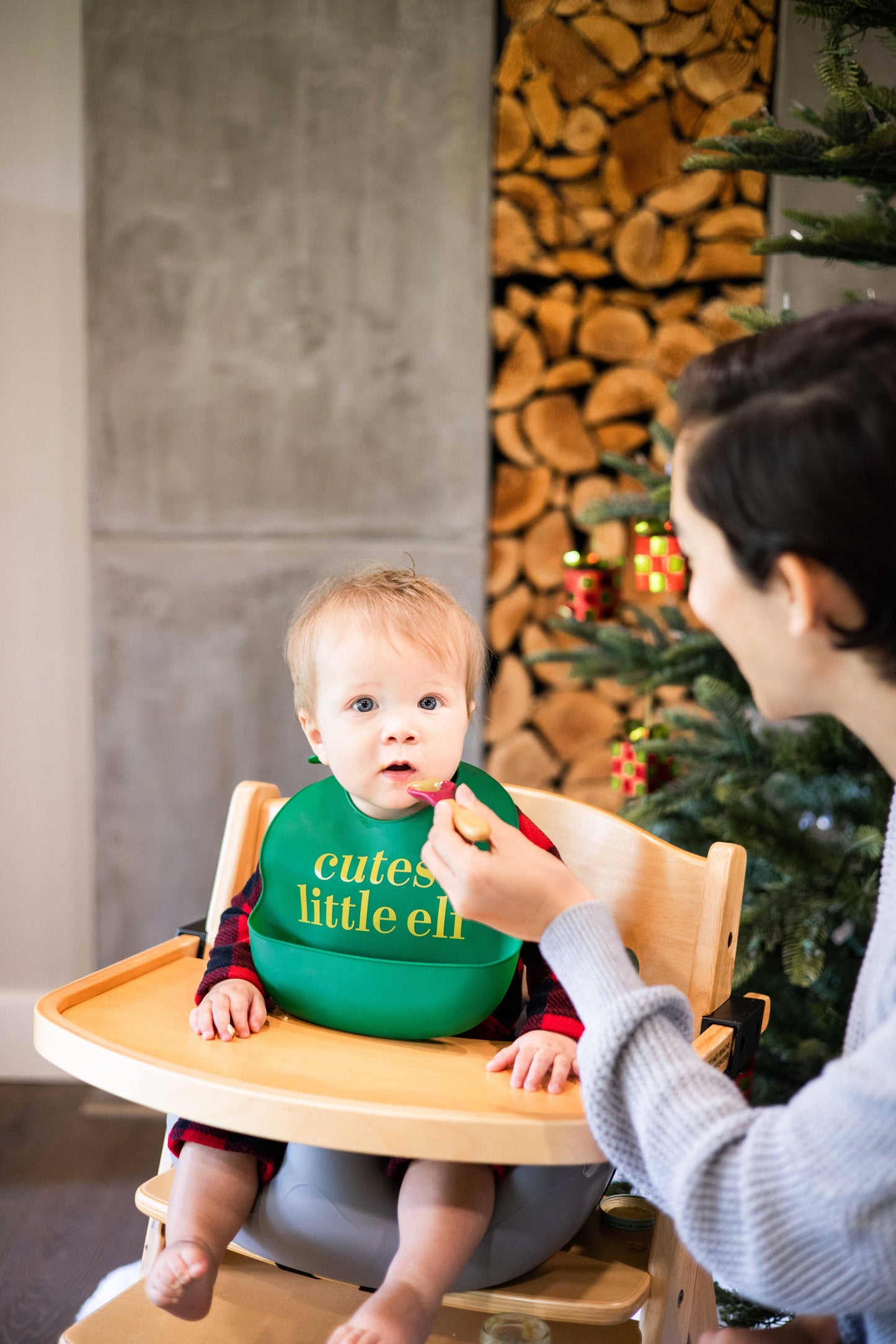 Christmas Elf Baby Silicone Bib Set