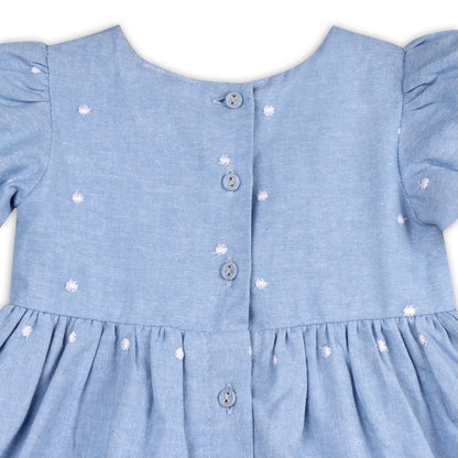 Isla Chambray Baby Dress + Bloomer