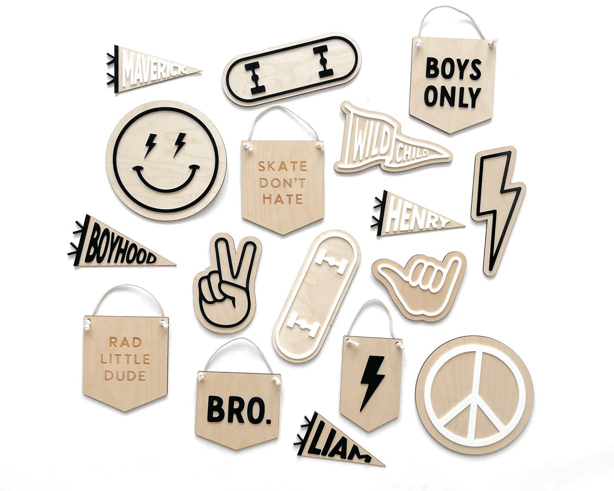 Rad Little Dude, Kids Nursery Room Decor, Baby Wall Sign - close-up