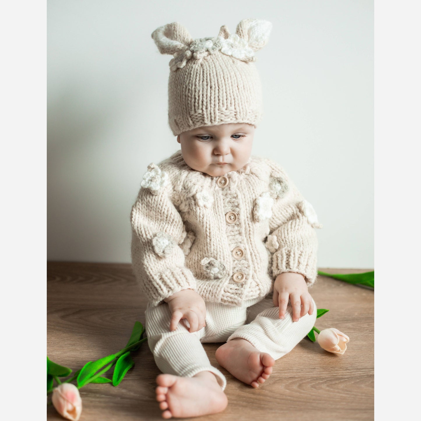 Flower Cardigan Sweater Natural Baby & Toddler