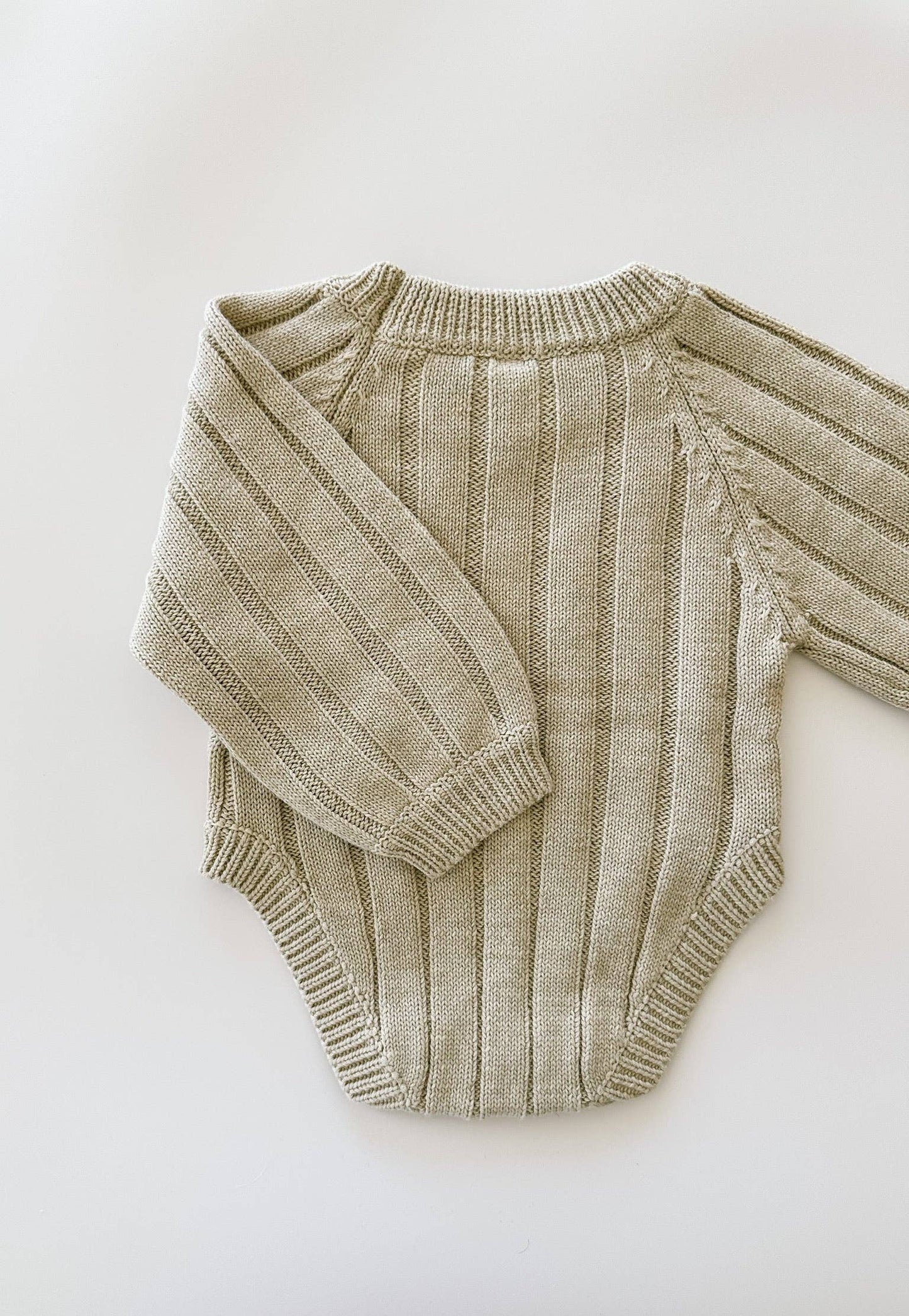 Wide Ribbed Knit Onesie ‘Biscotti’