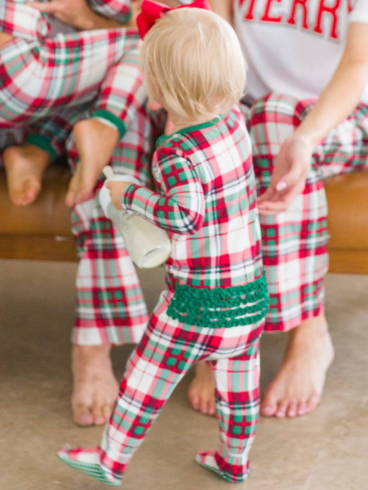 Dashing Dreams Plaid Modal Footed Ruffle Pajama