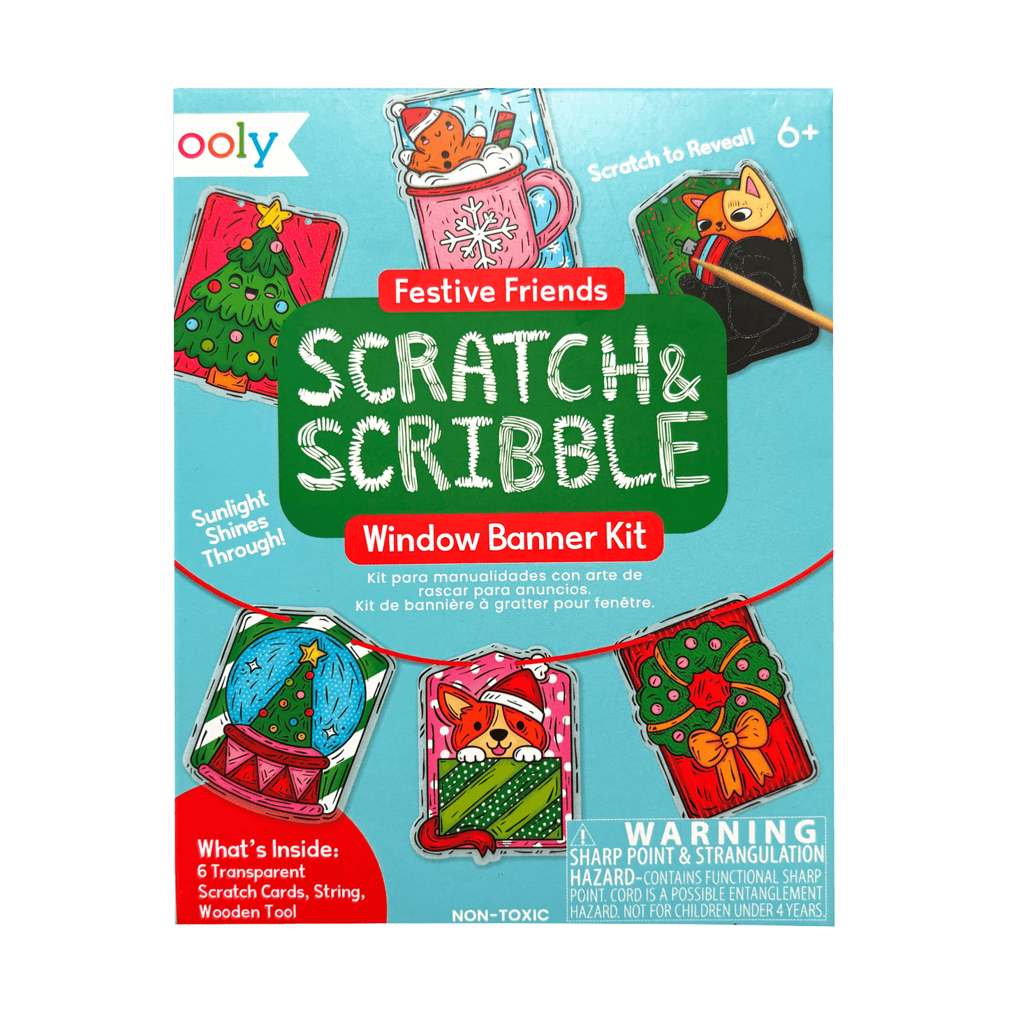 Mini Scratch & Scribble Window Banner Kit - Festive Friends - view 5