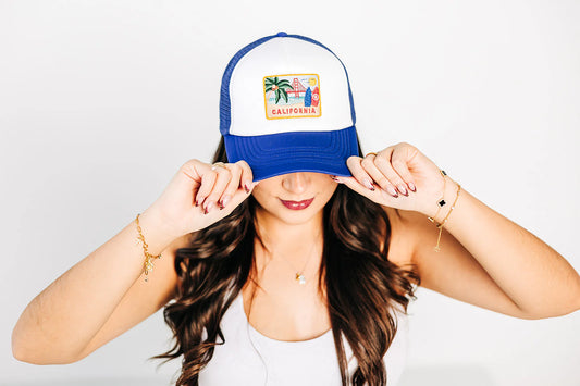 California Postcard Adult Trucker Hat