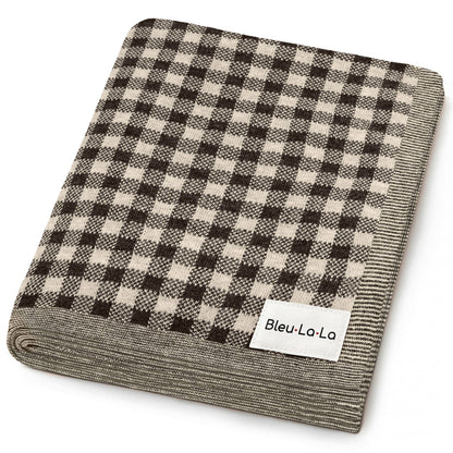 100% Luxury Cotton Checkered Baby Blanket - Pink