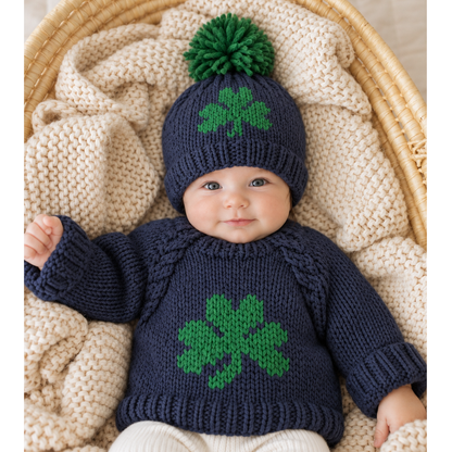 Indigo Shamrock Beanie
