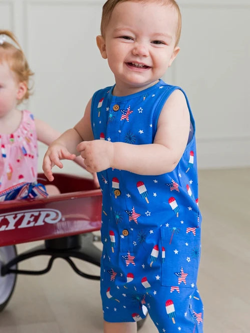Baby Boys Freedom Fireworks Pocket Romper