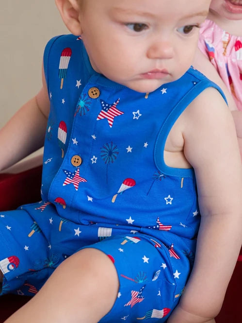 Baby Boys Freedom Fireworks Pocket Romper