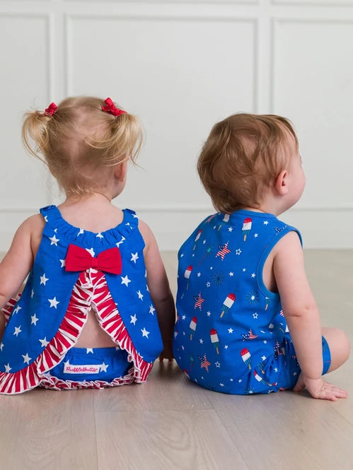 Baby Boys Freedom Fireworks Pocket Romper