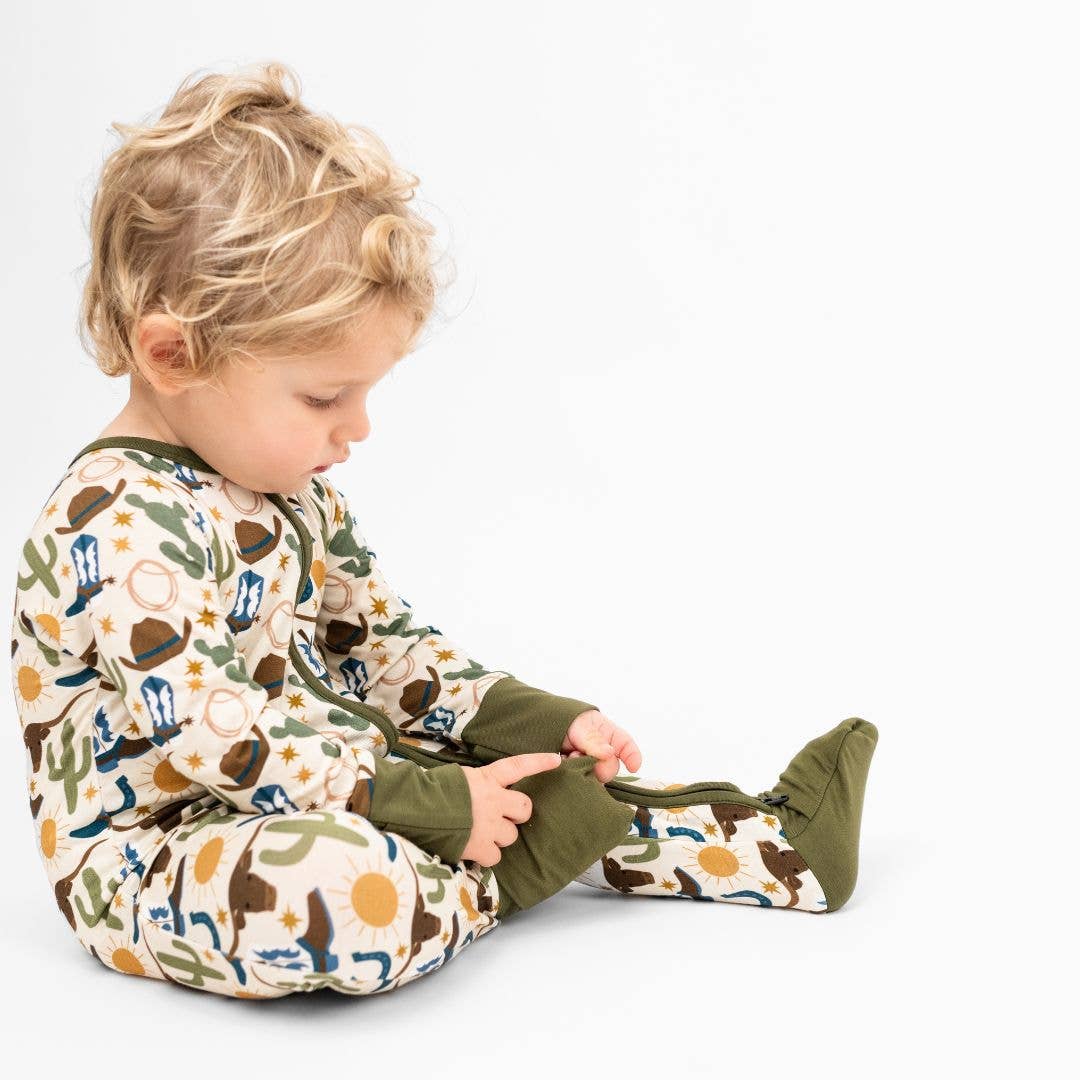 Howdy Western Bamboo Convertible Baby Pajamas