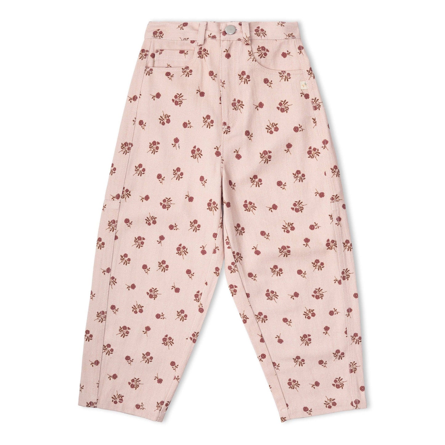 Organic Twill Barrel Pants - Rosebud