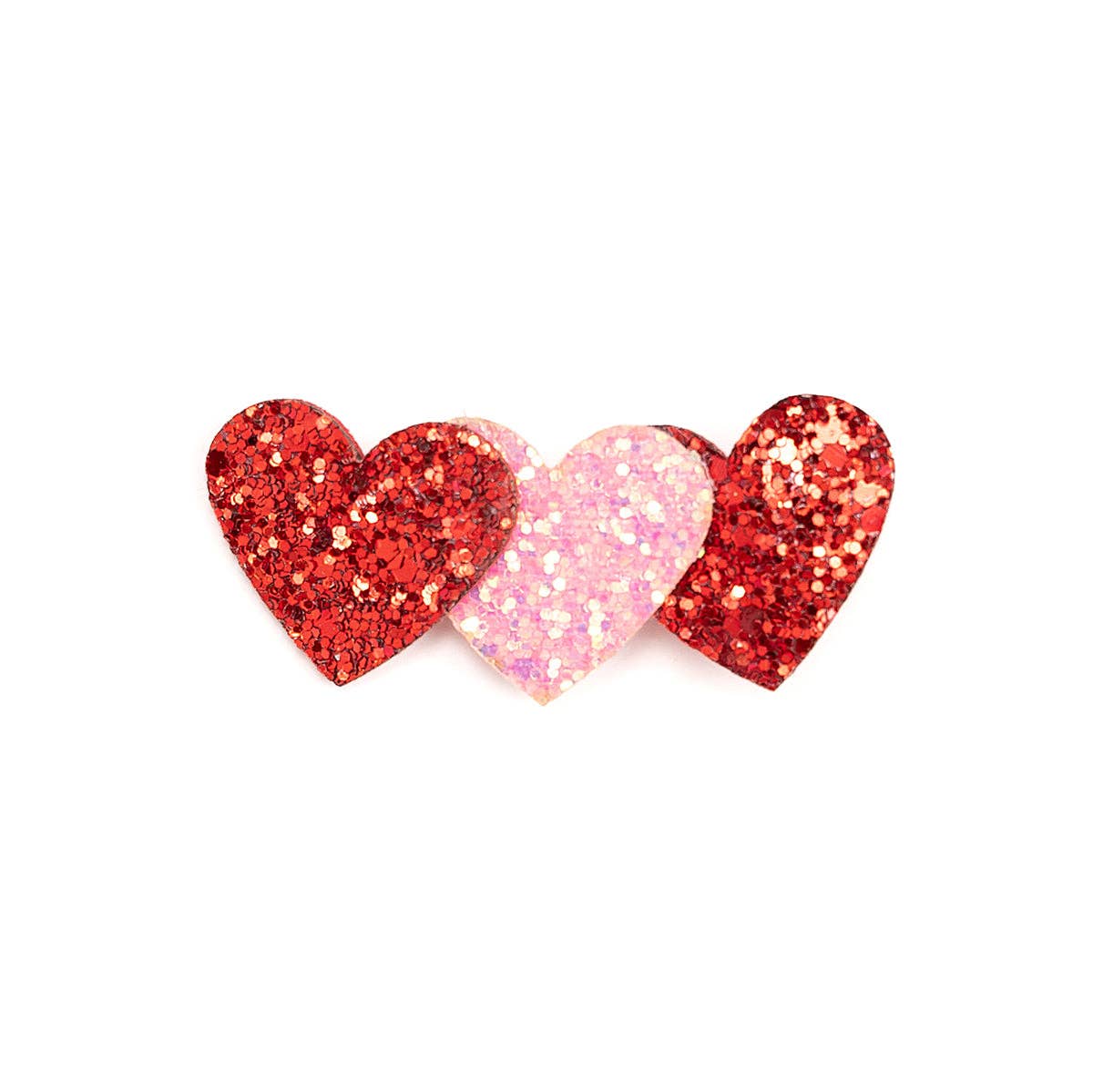 Pink and Red Glitter Hearts Valentine's Day Clip