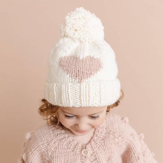 Heart Beanie, Blush