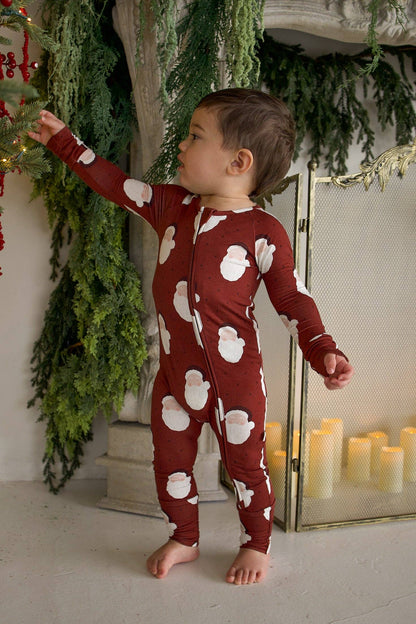 Bamboo Zip Pajamas | Vintage Santa