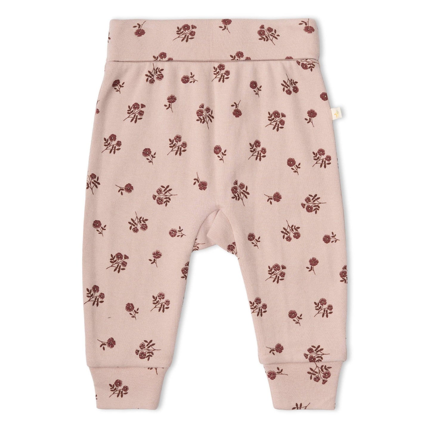 Organic Bodysuit & Foldover Pants Set - Rosebud