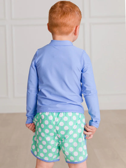 Boys Tee Time Golf Dolphin Hem Swim Trunks