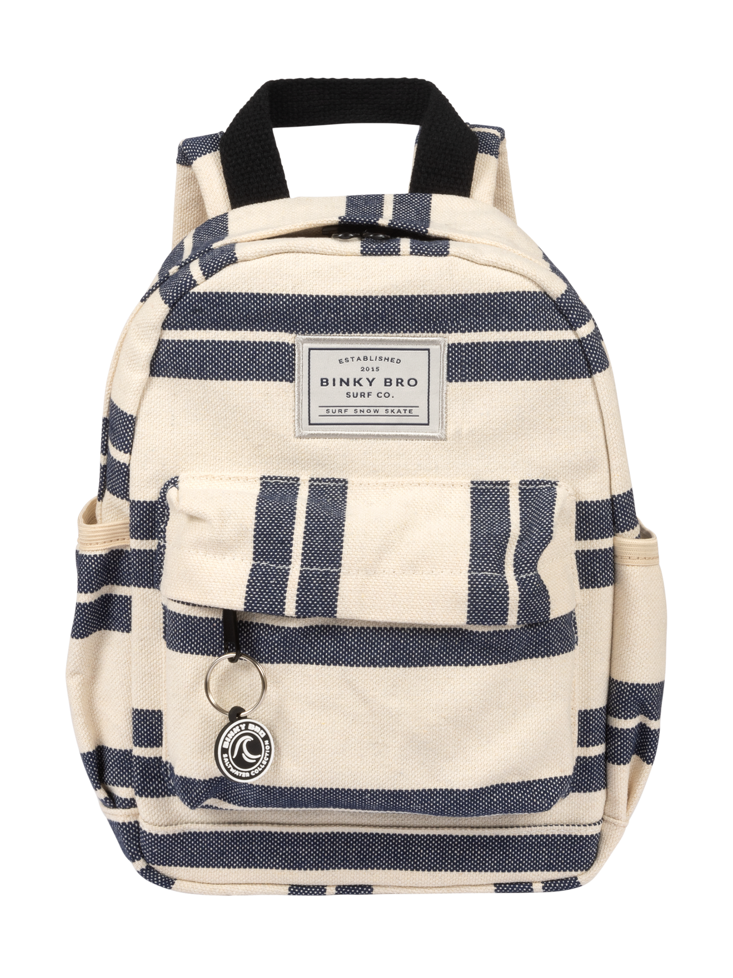 Navy Striped Canvas Toddler Backpack