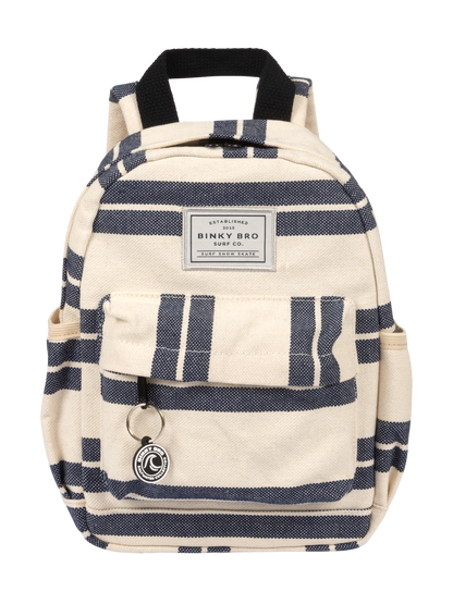 Navy Striped Canvas Toddler Backpack