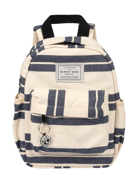 Navy Striped Canvas Toddler Backpack