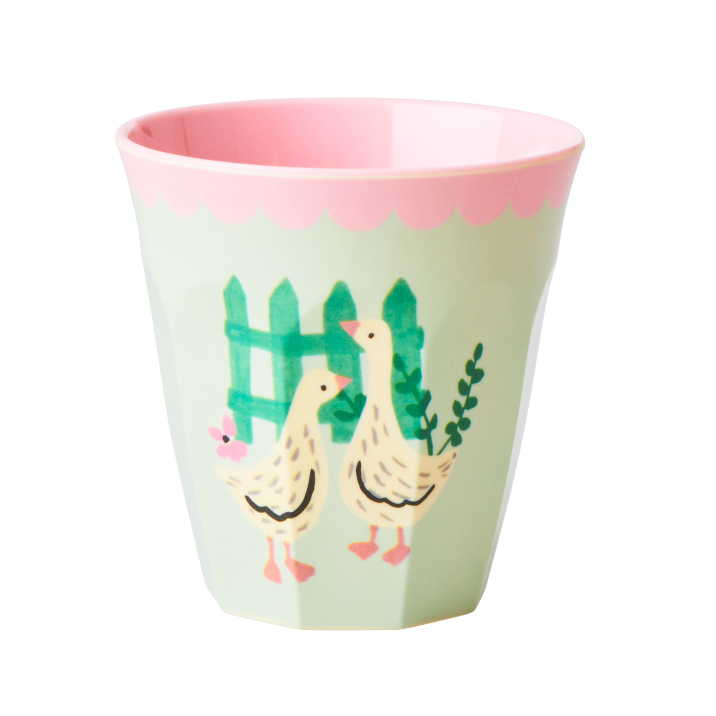 Melamine Kids Cups in Pink Farm Prints - Small - 6 pcs. in Gift Box