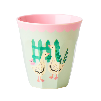 Melamine Kids Cups in Pink Farm Prints - Small - 6 pcs. in Gift Box