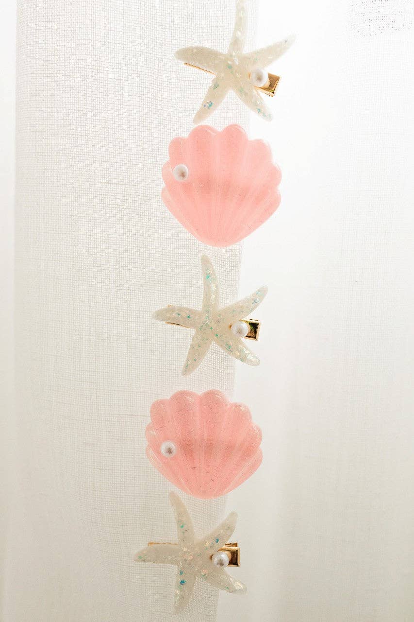 Hair Clip Set - Under the Sea - Pink