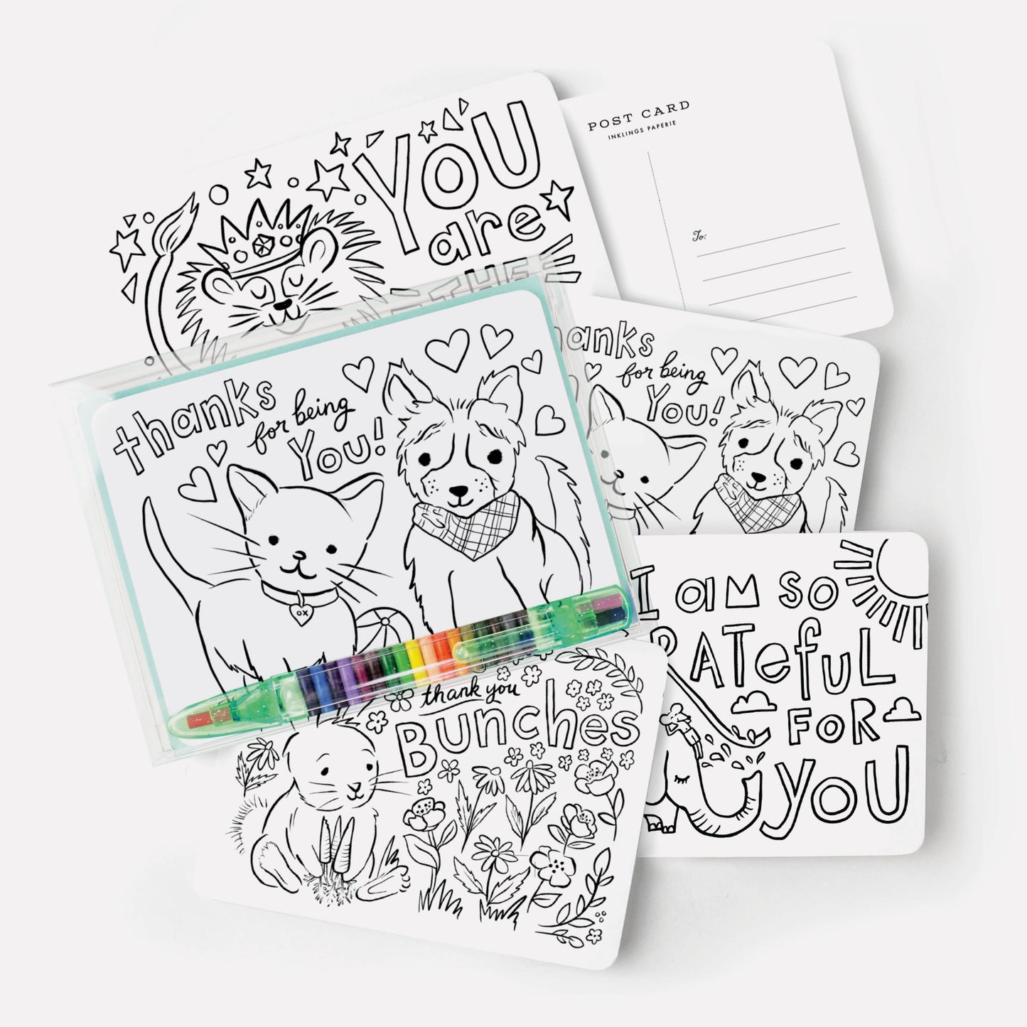 Thank You Card - Color-In Postcard Kit