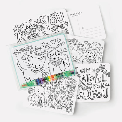 Thank You Card - Color-In Postcard Kit